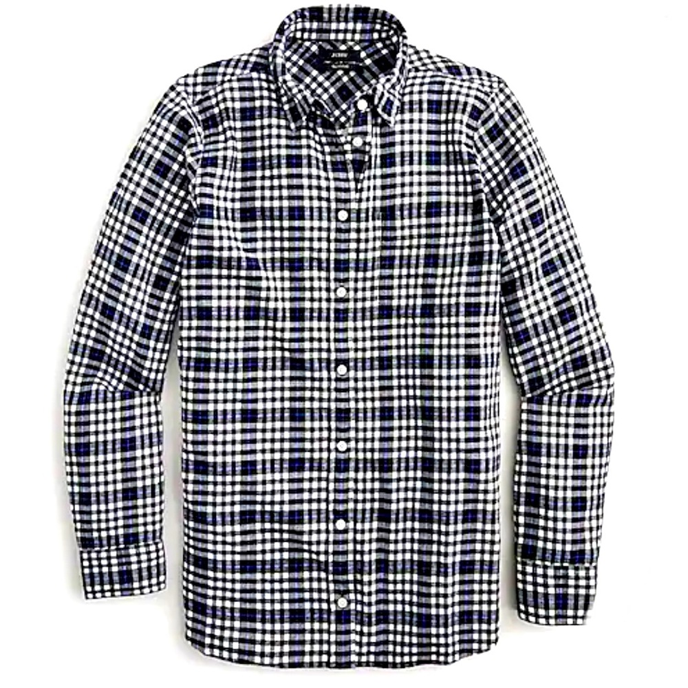 J.Crew Classic-fit boy shirt in frost plaid flannel